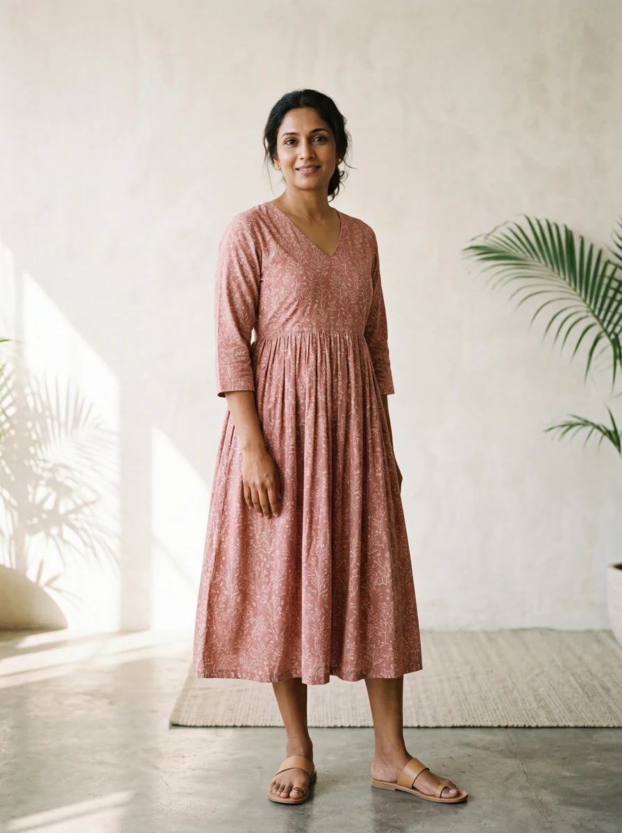Style inspiration: a dusty rose dress in natural light.